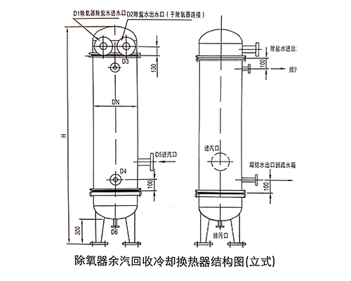 除氧器余汽回收冷卻換